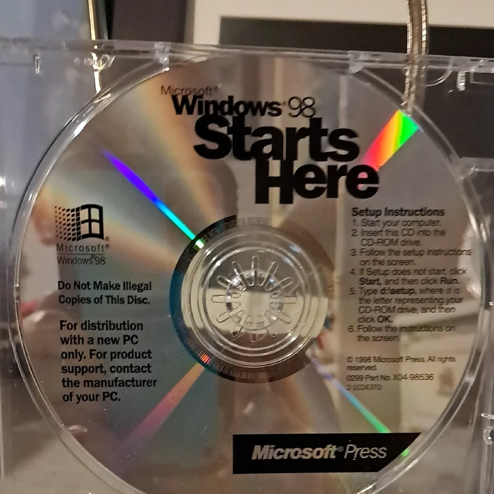 Microsoft Windows 98 CD Collection with Black and Silver Accents